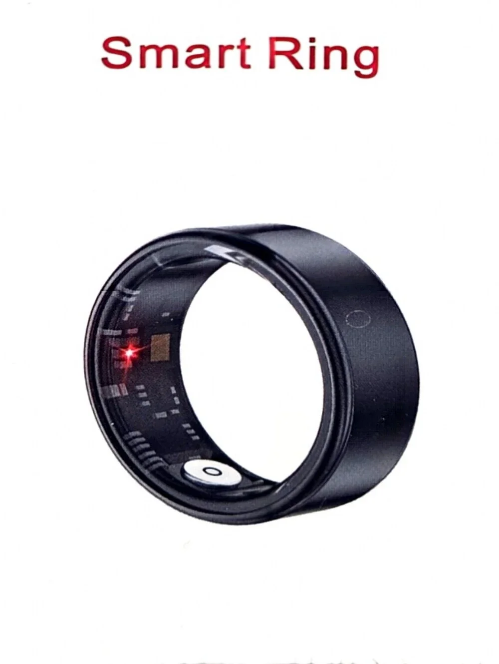 Smart Ring - Black Smart Wearable Ring Size 7.5